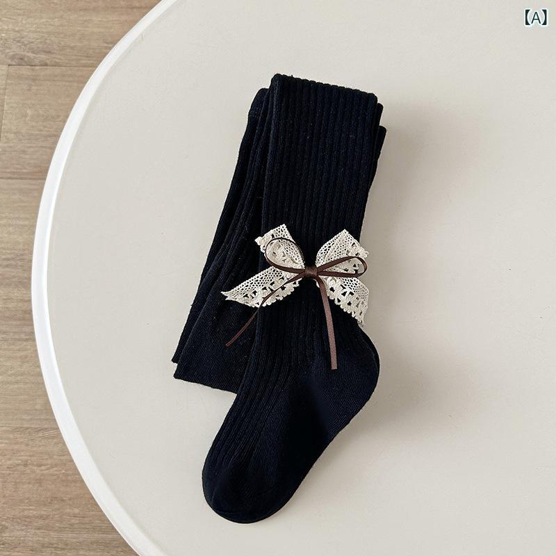 ベビー 女の子 キッズ タイツ レギンス 春秋 薄手 ホワイト コーマ綿 コットン 通気性 吸湿速乾 股タイ..