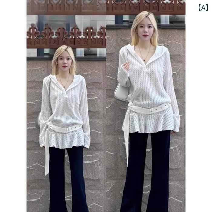 カーディガン レディース フード付�