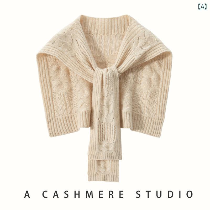 ショール レディース カシミヤ ニット ボレロ 羽織り ストール 冷房対策 ネックカバー 肩掛け 付け襟風..