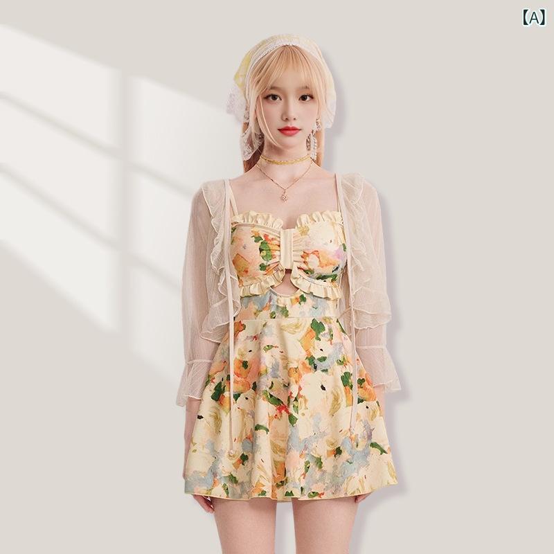 水着 レディース セパレート 長袖 ボーイレッグ 体型カバー 細見え 小胸 盛れる お腹カバー 日焼け対策 速乾 スイムウェア プール ビーチ 海水浴 温泉 ポリエステル 再生繊維 ファッション 春夏