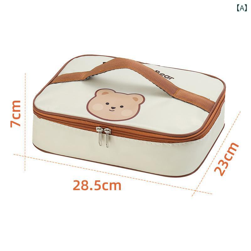 保冷保温ランチバッグ かわいい キャラクター アニマル柄 手提げトート 厚手アルミシート 学生 通学 通..