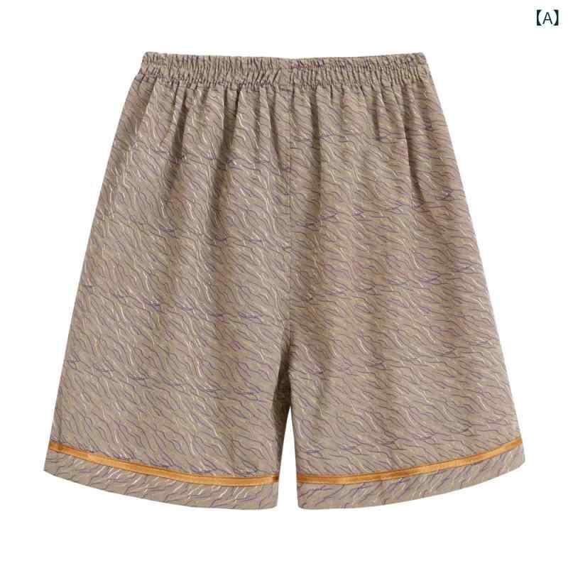 ショートパンツ メンズ 男性用 サウナ 温泉 スパ 入浴 マッサージ エステ フットケア リラックスウェア 館内着 部屋着 ゆったり 柄物 ポリエステル綿 快適素材