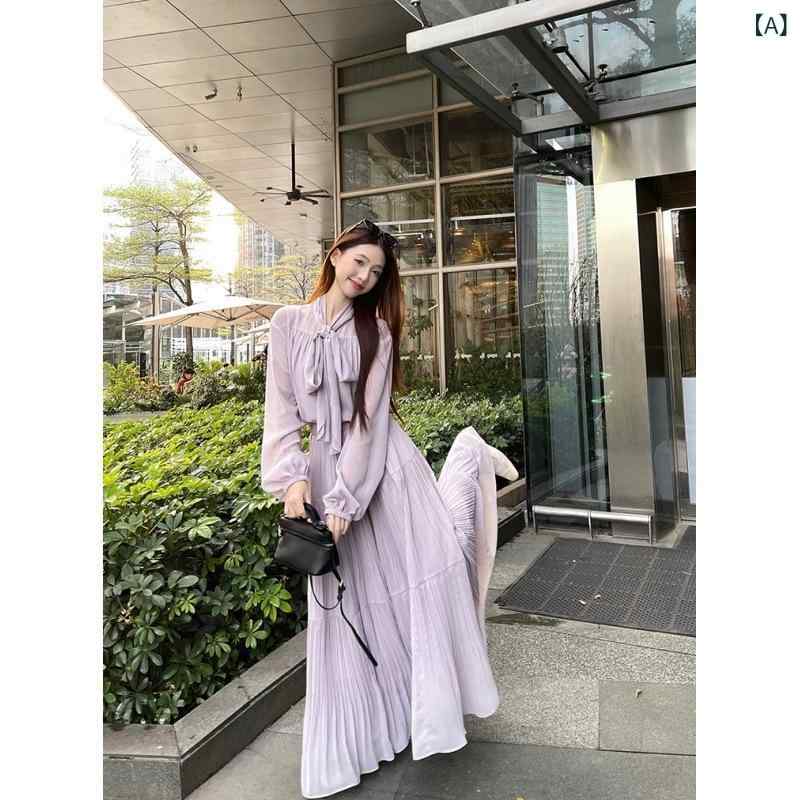 スカートセットアップ レディース フレンチ エレガント リボン 蝶結び 長袖 シャツ ブラウス ハイウエ..