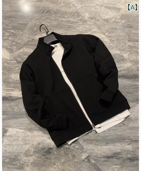 ジャケット メンズ 男性用 アウトドア デイリーユース スタンドカラー ウォッシュ加工 コーデュロイ ニット ジップアップ 長袖 防シワ 耐摩耗 通気性 春秋