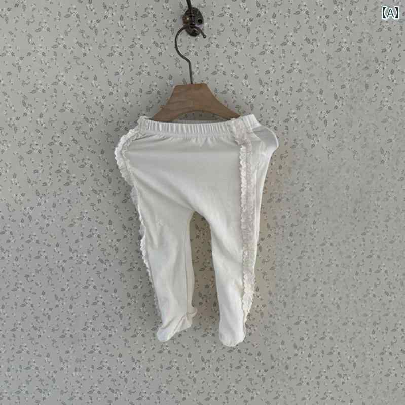 ・主な素材: 綿95%・性別: 女の子・丈: ロング丈・ウエスト: ミッドウエスト・カラー展開: オフホワイト、ピンク・ウエスト仕様: ゴム・対応身長: 66cm、73cm、80cm、90cm・スタイル: 韓国・対象年齢: 1〜3歳