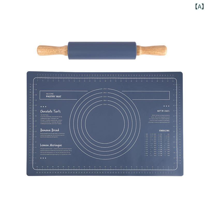 製菓用品 シリコンマット 麺棒 セット 家庭用 厚手 耐熱 食品グレード パン作り お菓子作り 生地伸ばし..