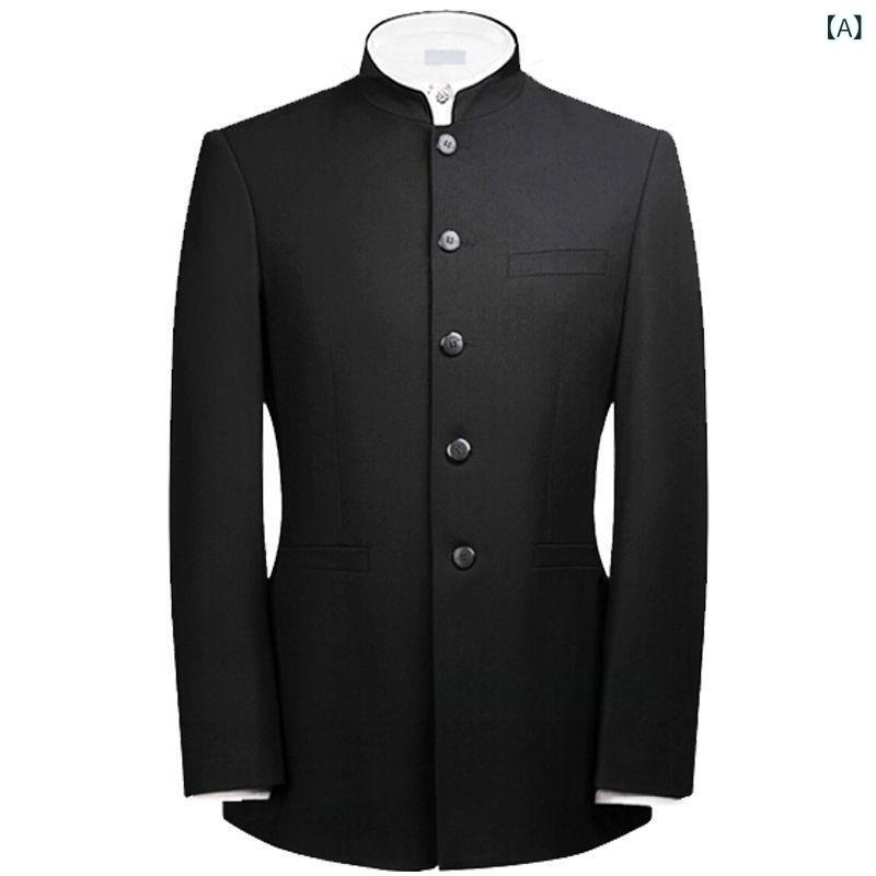 スーツ メンズ チャイナ風 中山服 セットアップ スリムフィット 舞台衣装 発表会 宴会 フォーマル 中高年向け 秋冬 コーデュロイ ラビットファー 形態安定