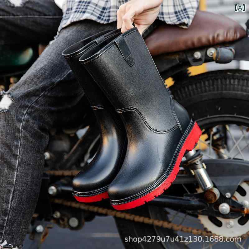 レインブーツ メンズ 男女兼用 長靴 キッチン 釣り 作業靴 防水 防滑 ミドル丈 スリッポン PVC ゴム製 ..