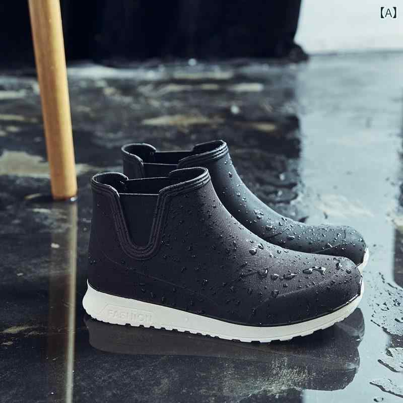 レインブーツ メンズ 男性用 ショート丈 アンクル丈 釣り フィッシング 厨房 キッチン ワーク 作業 水..