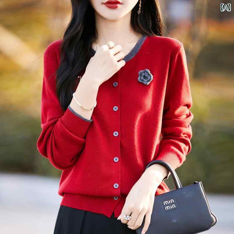 ・カテゴリ: セーター・タイプ: カーディガン・スタイル: エレガント、通勤・主な素材: 羊毛・主な素材混率: 羊毛30%以下・ネックライン: クルーネック・袖丈: 長袖・袖の形: レギュラー袖・フィット: レギュラー・厚さ: 中程度・柄:...