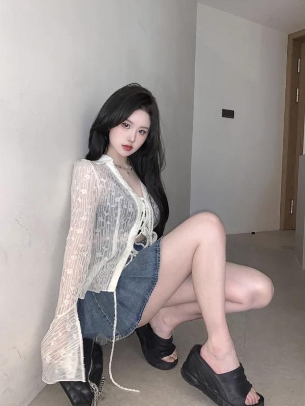 カーディガン レディース シフォンブラウス ポリエステル素材 リボン ウエストマーク スリムフィット スタイルアップ きれいめ 大人カジュアル シアー 透け感 ...