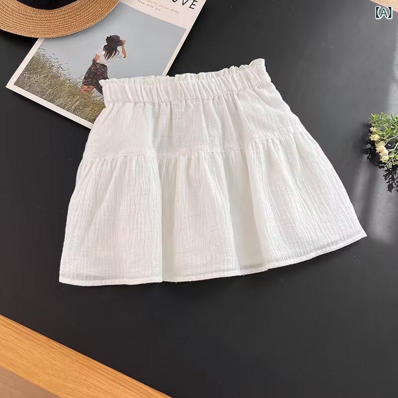 キュロットスカート 女の子 日系 スカパン 春夏 Aライン ミニ丈 インナーパンツ付き 綿 ポリエステル 無地 カジュアル 普段使い 通学