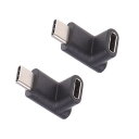 ALLVD 【2個セット】USB Type C 変換 L字ちょつかく USB3.1 タイプc 変換アダプタ 90度 オス メス USB c コネクター 延長アダプタ