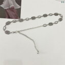 チェーンベルト レディース 細身 ウエストマーク シンプル エスニック風 シルバー フェイクレザー メタルパーツ ワンピース ドレス 普段使い ファッション小物