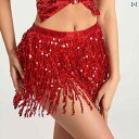 ベリーダンス レディース スパンコール フリンジ ヒップスカーフ 多層デザイン ウエストベルト 腰飾り レッスン 練習用 発表会 舞台 社交ダンス 衣装