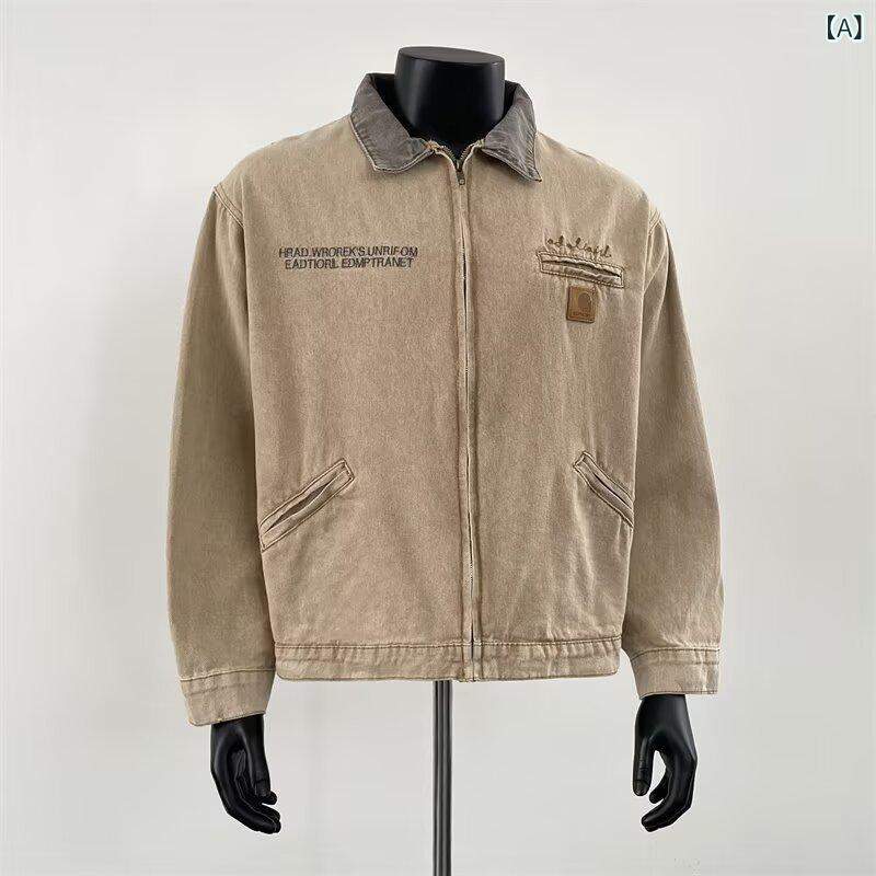 ・カテゴリ: シャツジャケット・スタイル: 韓国風・ネックライン: 襟付き・フィット: ルーズフィット・前立て: シングルブレスト・厚さ: 普通・柄: チェック・対象: ティーン・生地: デニム・主な素材: ポリエステル75～95%・裏地素材: ポリエステル75～95%・裾デザイン: ストレートヘム・加工: 防シワ加工・着丈: 標準・ポケット: サイドポケット・着用スタイル: アウター・袖丈: 長袖・袖タイプ: レギュラー・性別: メンズ