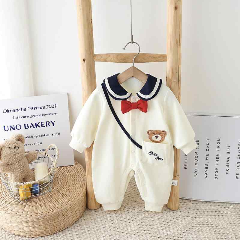 Rakuten - ロンパース カバーオール ベビー 新生児 男女兼用 男の子 女の子 襟付き ポロ襟 長袖 薄手 かわいい おしゃれ 上品 お出かけ着 外出服 退院着 お宮参り 春夏 綿混 前開き オフホワイト