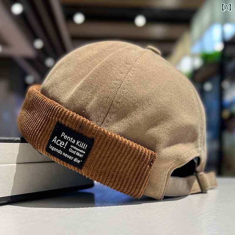 ワッチキャップ レディース メンズ コーデュロイ つばなし ロールキャップ ストリート ヒップホップ レ..