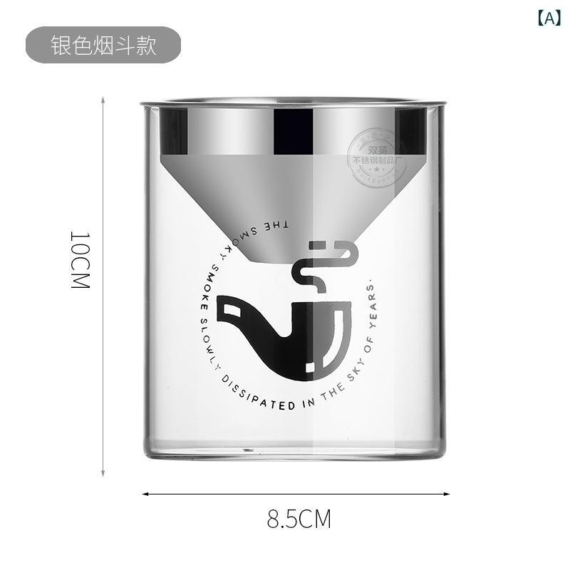 灰皿 ガラス製 蓋付き ステンレス蓋 風防 灰飛び防止 オフィス 家庭用 普段使い シンプル おしゃれ ユ..