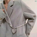 ウエストチェーン レディース パール ハートチャーム 斜め掛け シルバー パンク 万能 普段使い スーツ フォーマル オケージョン ドレスアップ アクセサリー