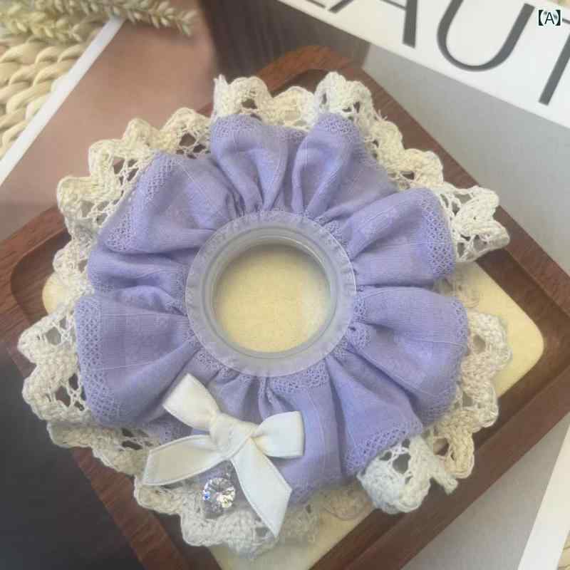 ・カテゴリ: ヘアゴム・素材: 布・加工技術: 手工芸・カラー展開: パープル・スタイル: スイート、清新