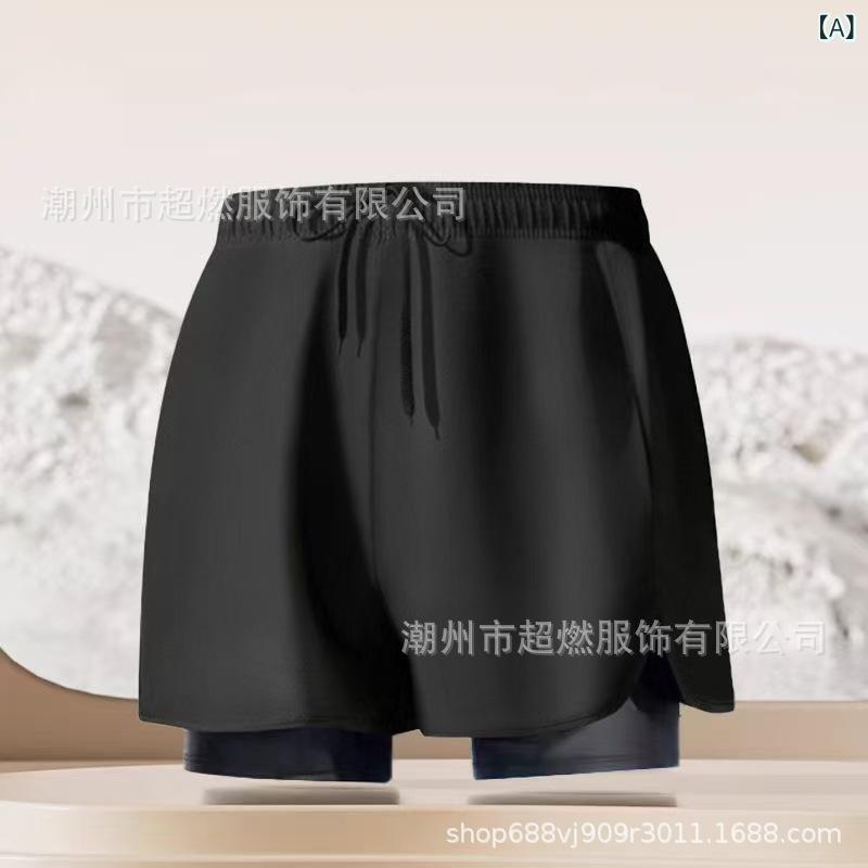 スイムパンツ メンズ 男性用 水着 ボクサータイプ ショート丈 透けない 露出控えめ 大きいサイズ ビッグサイズ 速乾 ポリエステル 温泉 リゾート 旅行 水泳 ランニング スポーツ アウトドア マリンスポーツ ブラック グレー(x2)