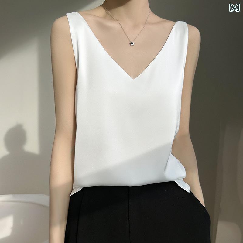 キャミソール レディース サテン調 アセテート素材 シ