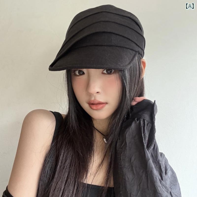 日よけ帽子 レディース 綿麻 通気性 韓国風 ギャザー 小顔効果 紫外線対策 短つば キャップ 春夏 多用途 普段使い ブラック ベージュ カーキ