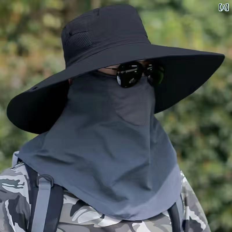サファリハット 男女兼用 春夏 日よけ UVカット 顔カバー ネックガード付き 防虫 防砂 速乾 通気性 防..