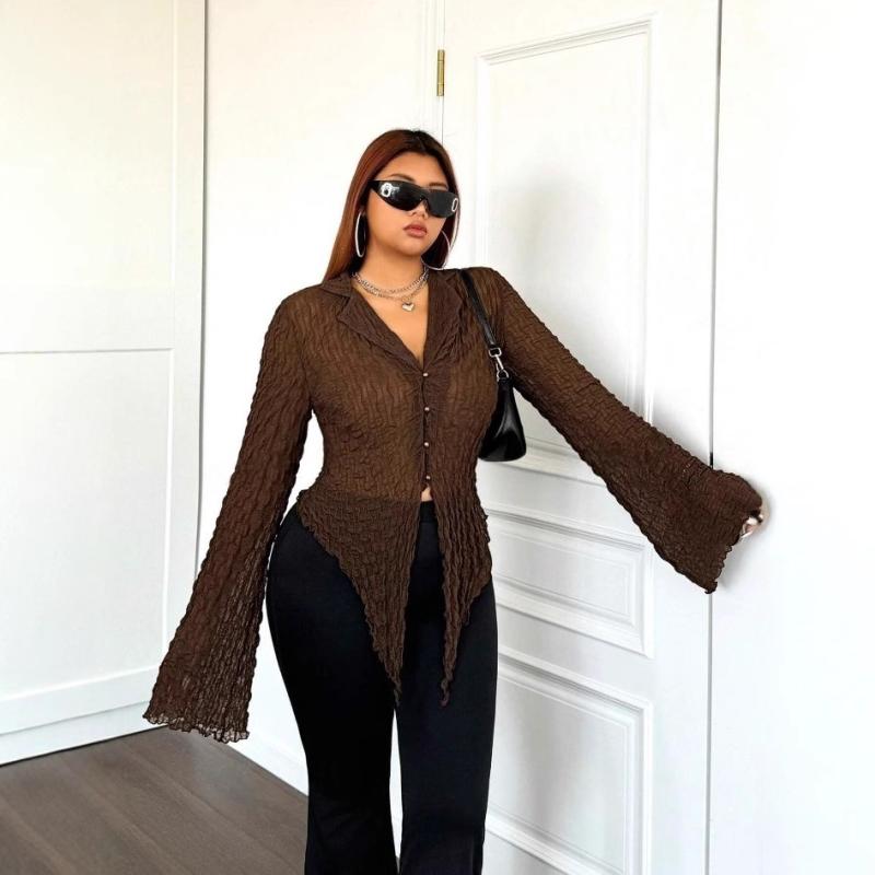 Tシャツ レディース ストリート カジュアル アシンメトリー メッシュ シアー カーディガン 羽織り 襟付..