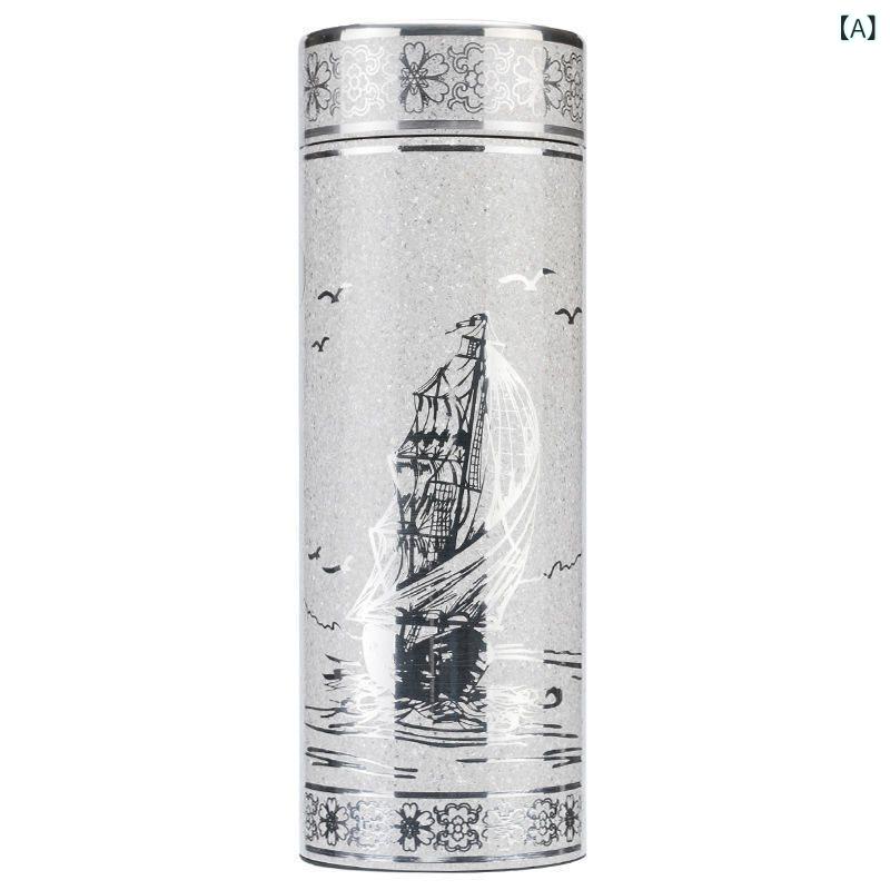 楽天naruki保温ボトル メンズ 999純銀 シルバー 高級感 大容量 携帯用 保温 保冷 雪花模様 スタイリッシュ ビジネス オフィス 普段使い アウトドア 旅行 茶器