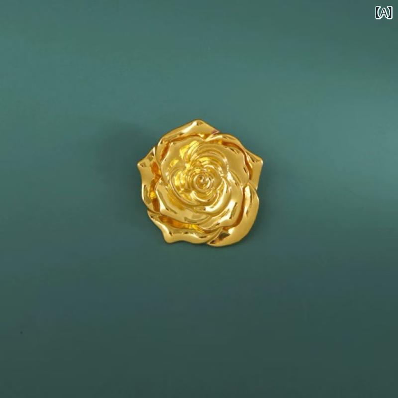 ブローチ レディース 女性用 薔薇 花 モチーフ 流体デザイン 個性的 クール 高級感...