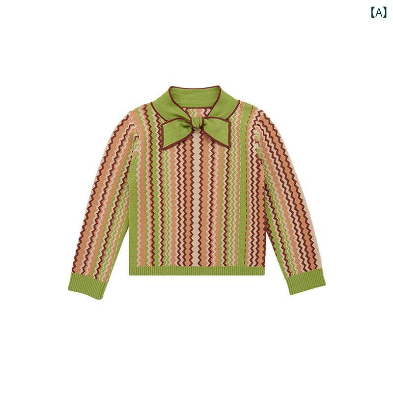 Cardigans - 子供服 女の子 ガールズ ニットカーディガン 段染めスカート セットアップ レトロ かわいい おしゃれ 刺繍 長袖 クルーネック コットン 柔らかい肌触り 秋冬 お出かけ 普段使い(x2)