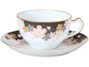 大倉陶園 桜シリーズ 第2回「友禅桜」 カップ&ソーサー 235cc ティーカップ コーヒーカップ 高級磁器 日本製 花柄 ホワイト ギフト プレゼント お祝い 1c/a682-2