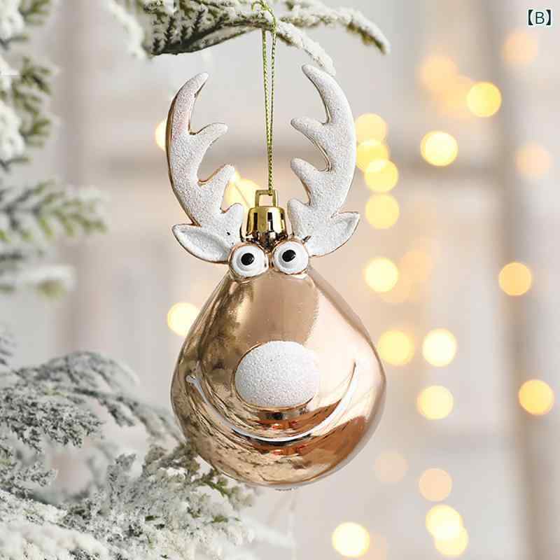 narukiのクリスマスオーナメント トナカイ プラスチック製 カラフル 変形 角モチーフ 吊り下げ飾り クリスマスツリーデコレーション おしゃれ 赤 シャンパンゴールド インテリア雑貨｜アングル2