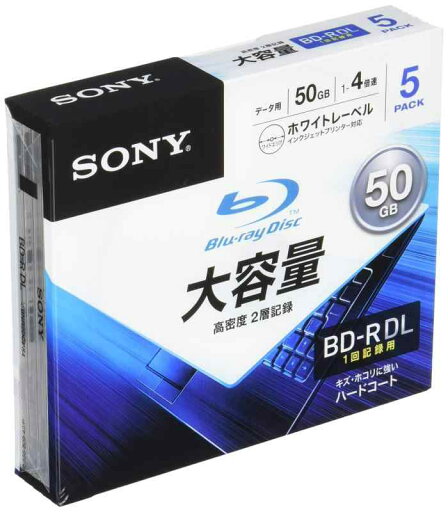 ソニー データ用ブルーレイディスク 5BNR2DCPS4(BD-R 2層:4倍速 5枚パック) ソニー データ用ブルーレイディスク 5BNR2DCPS4(BD-R 2層:4倍速 5枚パック)