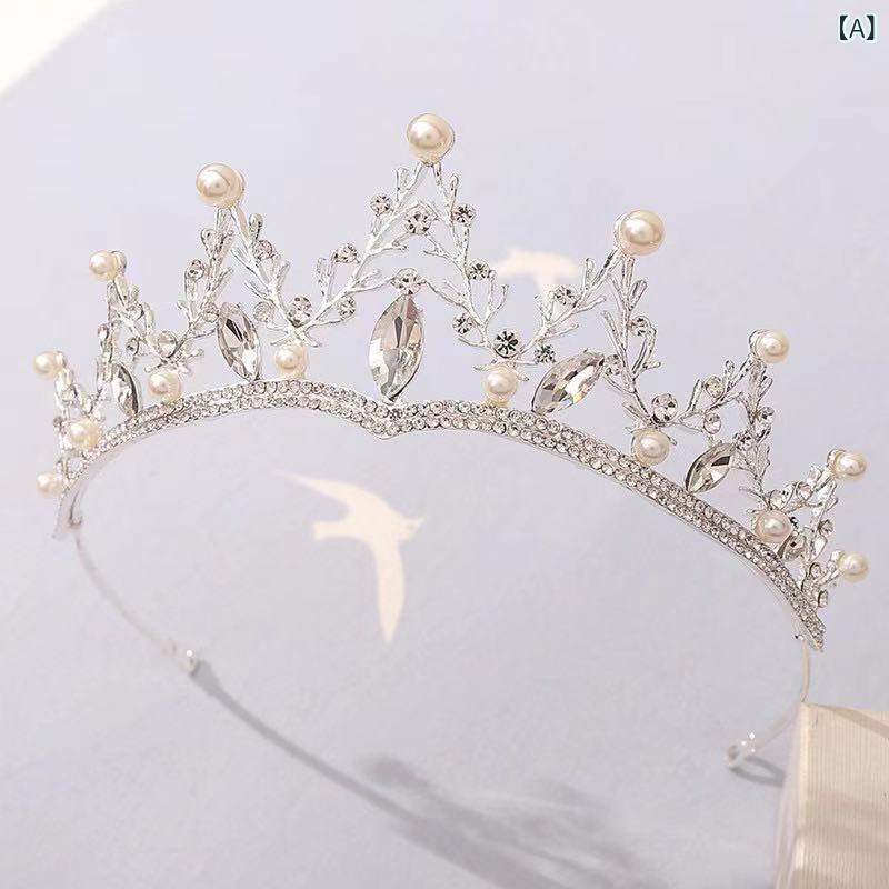 ・カテゴリ: ヘッドドレス・素材: 合金（銀メッキ）・スタイル: ナチュラル・デザイン: クラウン・加工技術: ラインストーン埋め込み・水晶の種類: 白水晶・カラー展開: シルバー、ゴールド