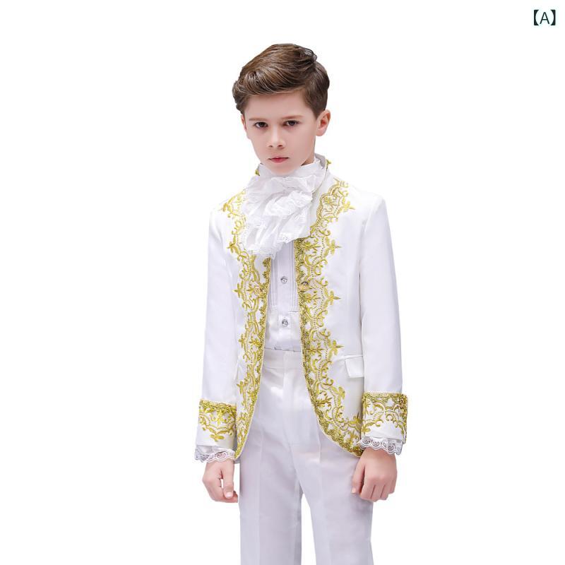 キッズ 男の子 白馬の王子様 欧米風 宮廷 舞台 演劇 発表会 パフォーマンス イベント 衣装 コスチュー..