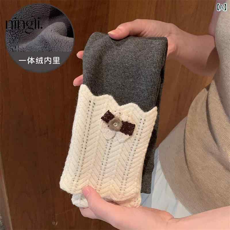 レギンス 女の子 キッズ ベビー 綿 コットン 極厚 裏起毛 防寒 あったか 柔らかい かわいい フリル ウエストゴム 通園 お出かけ 普段使い ロングパンツ 秋冬 花柄(4)