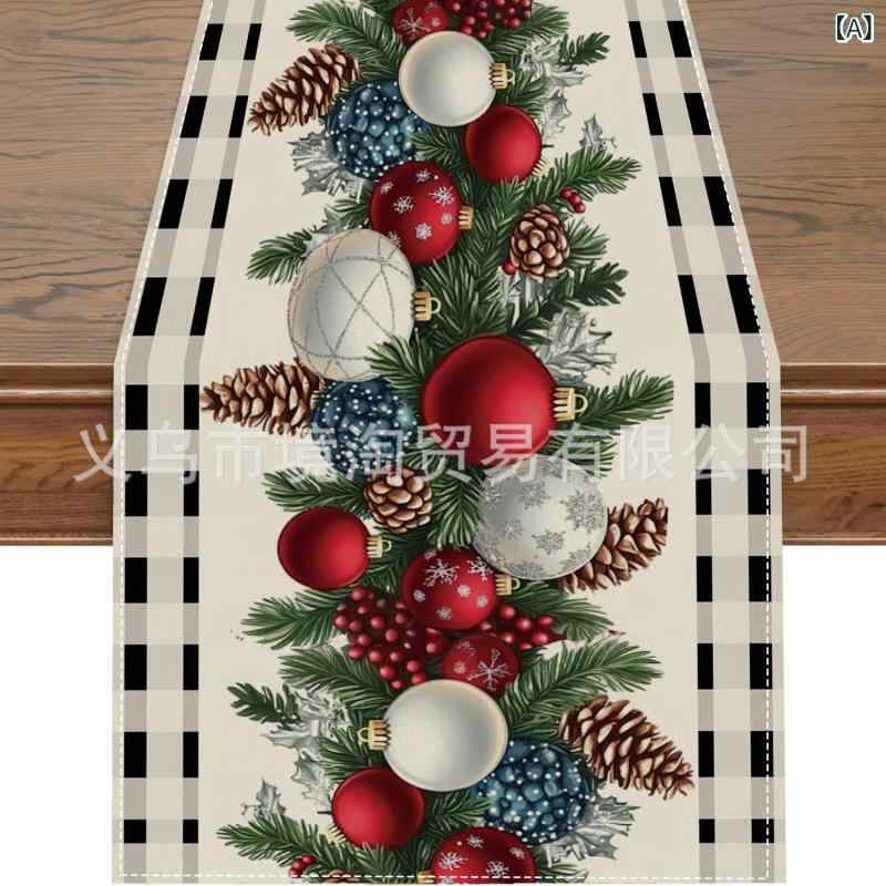 テーブルランナー クリスマス 家庭用 レストラン リビング 食卓 屋内外 ポリエステル製 アメリカンスタイル パーティー イベント デコレーション 装飾 おしゃれ