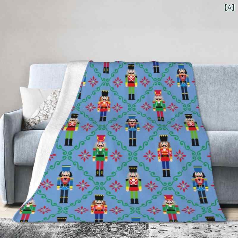 ブランケット クリスマス キャラクター アヒル 雪だるま チェック柄 プリント フランネル 毛布 ポリエステル ふわふわ 暖かい あったか ひざ掛け お昼寝 防寒 快適 かわいい おしゃれ(x2)