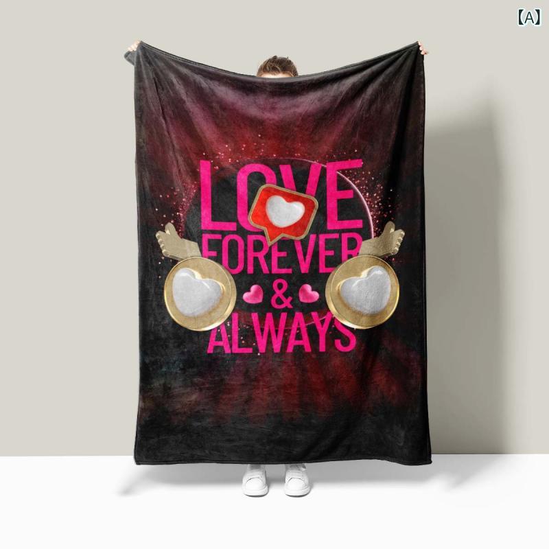 ブランケット カップル ペア ロマンチック フランネル ポリエステル 毛布 ひざ掛け ふわふわ なめらか ..