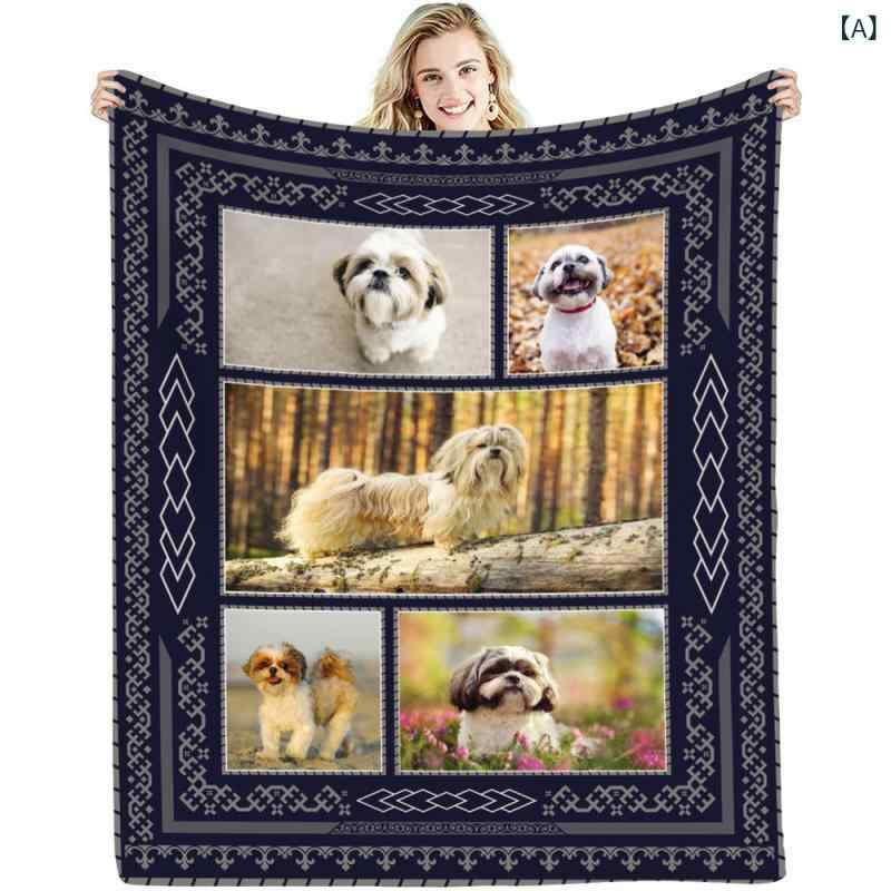 ブランケット フランネル クリスマス ハロウィン アニマル ドッグ 犬柄 デジタルプリント かわいい おしゃれ ポリエステル製 柔らかな肌触り 軽量 あったか ひざ掛け 掛け毛布 リビング 寝室 オフィス レジャー キャンプ アウトドア(x2)