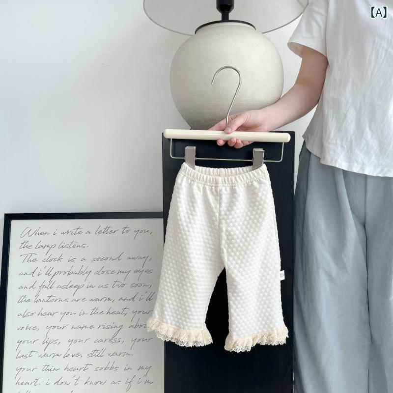 パンツ キッズ 女の子 春秋 フリル ニット ワイドパンツ フレア レギンス 長ズボン ボトムス ポリエス..