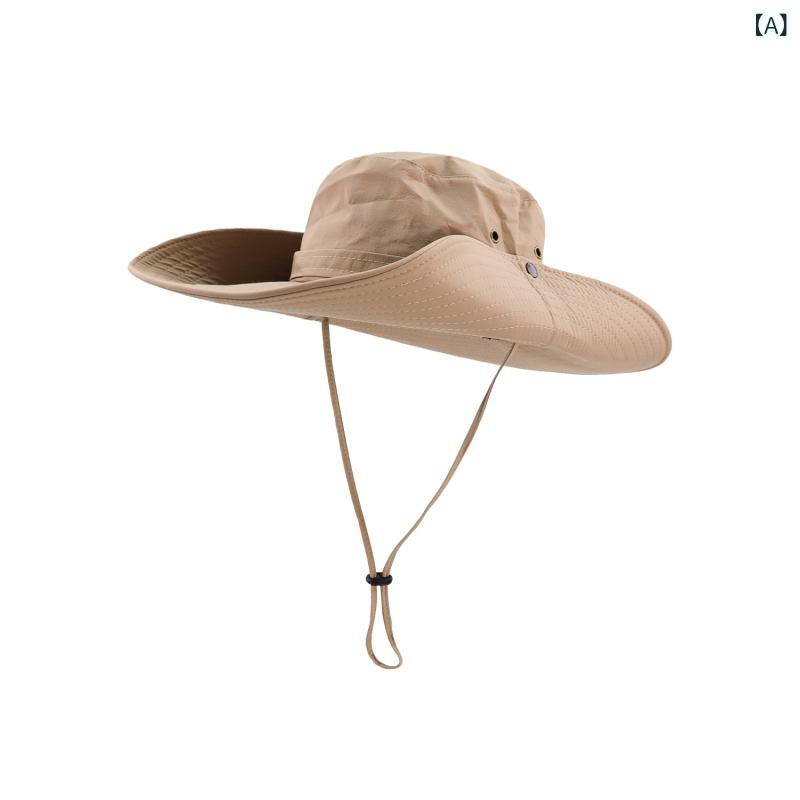 サファリハット レディース メンズ つば広 UVカット 遮光 通気性 撥水 防風 登山 ハイキング アウトド..