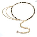 ベルト レディース フランス風 メタル 細身チェーン PUレザー 編み込み ウエストマーク ワンピース シャツ ブラウス カジュアル 着回し 黒 白 おしゃれ