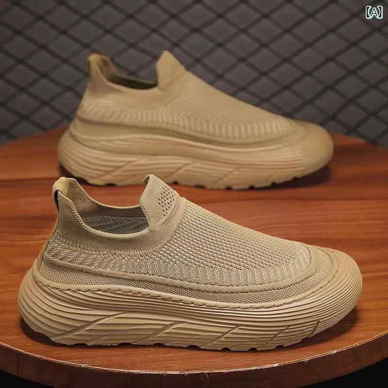 シューズ メンズ スリッポン フライニット メッシュ 通気性 スポーツ カジュアル 普段使い デイリーユ..