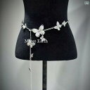 ウエストチェーン レディース レトロ 蝶 バタフライモチーフ 金属製 多機能 マルチway ネックレス ボディチェーン ウエストマーク 高級感 アクセサリー 腰...