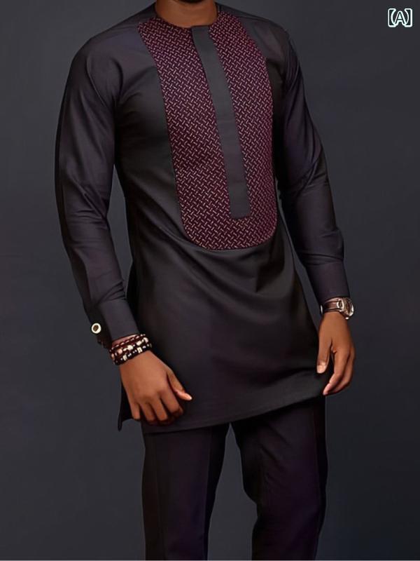 ・カテゴリ: メンズカジュアルセット・スタイル: 民族風・着用シーン: カジュアル・厚さ: 普通・トップス: シャツ・袖丈: 長袖・パンツ丈: ロング丈・主な素材: ポリエステル95%、スパンデックス5%・カラー展開: ブラック・サイズ展開...