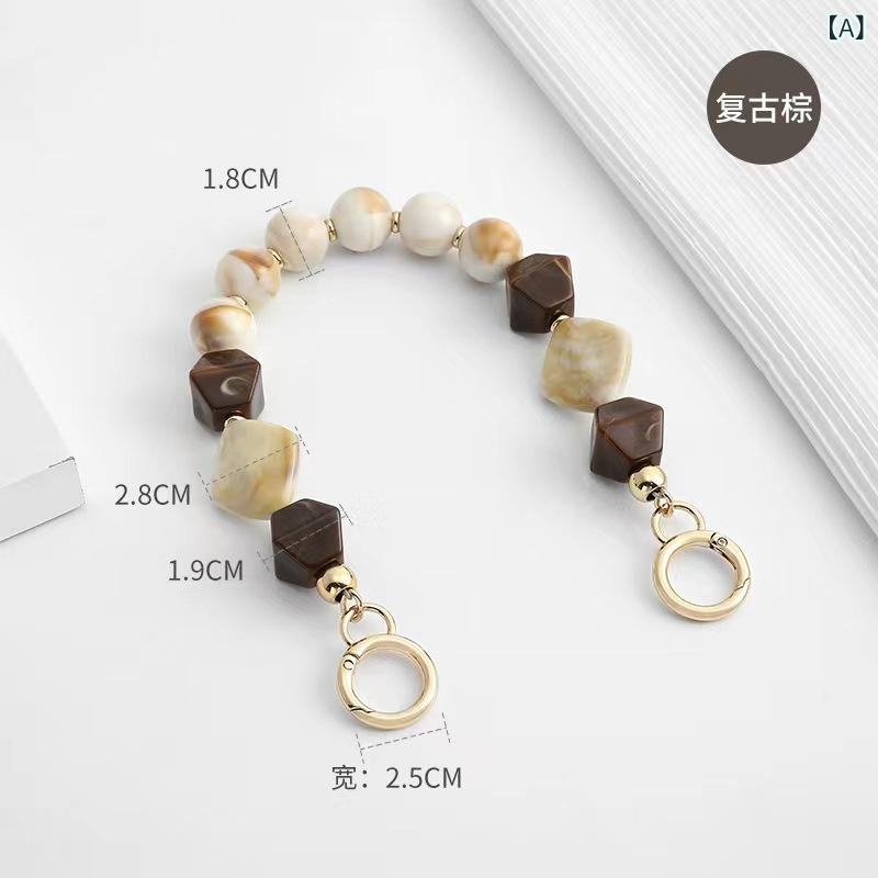 バッグストラップ アクリル 樹脂 チェーン 鞄 持ち手 手提げハンドル DIY アクセサリー パーツ 交換用 リメイク ハンドメイド 単品販売 ブラウン系 グリーン系 ブルー系